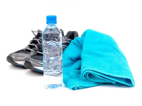 Training_towel_drinking_bottle and shoes.